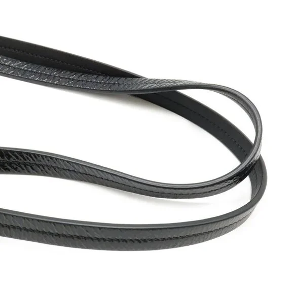 Prada Logo Tote Large Shoulder Bag Nylon Enamel Patent Nero - Picture 4 of 7